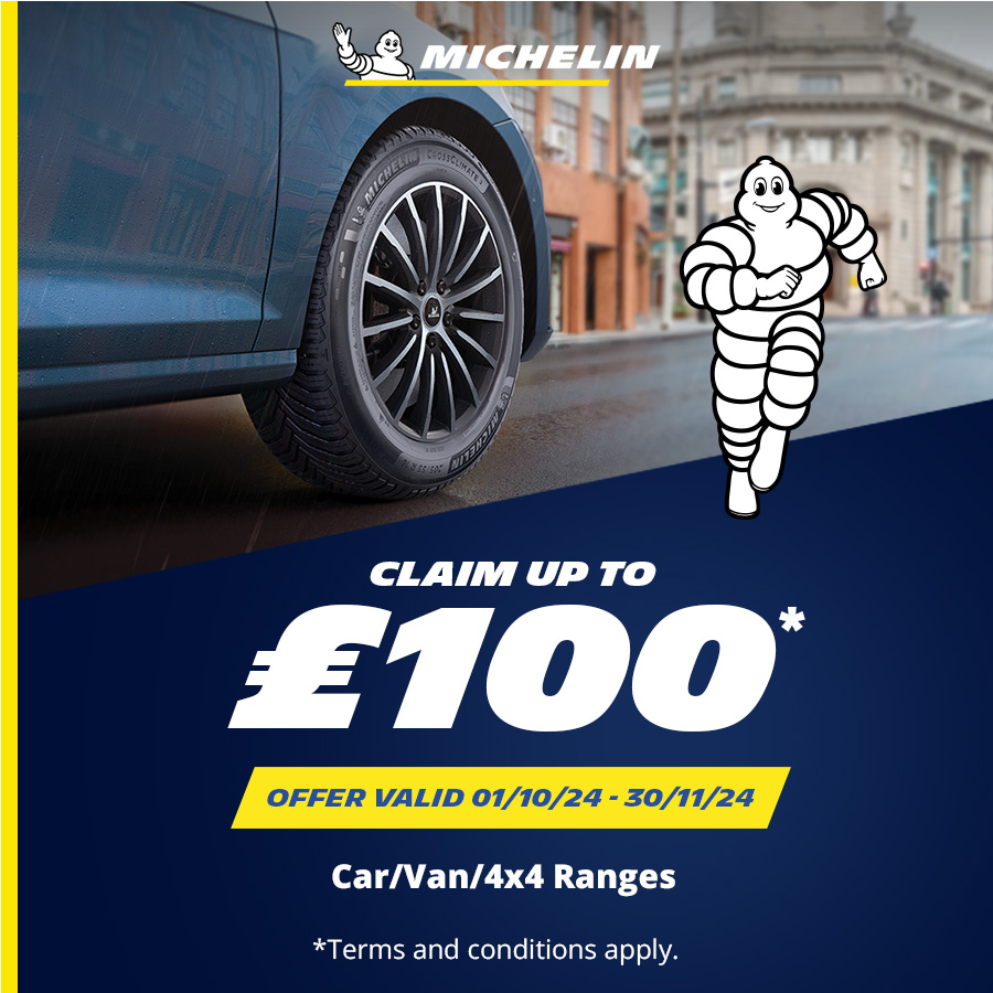 Claim up to £100 when you buy Michelin 